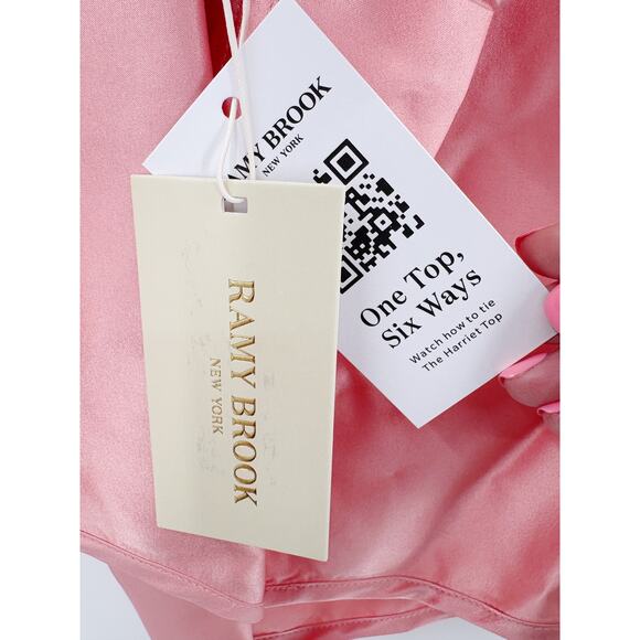 RAMY BROOK Top NEW Size M Harriet Silk Halter Tank Top Convertible Light Pink - Picture 5 of 8